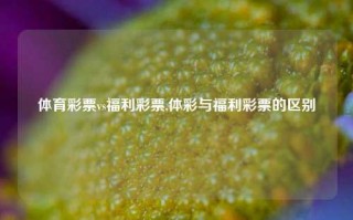 体育彩票vs福利彩票,体彩与福利彩票的区别