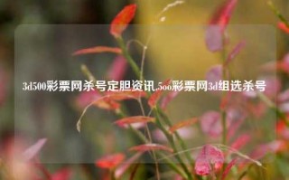 3d500彩票网杀号定胆资讯,5oo彩票网3d组选杀号