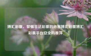 博汇彩票，警惕非法彩票的危害博汇彩票博汇彩票平台安全吗姜萍