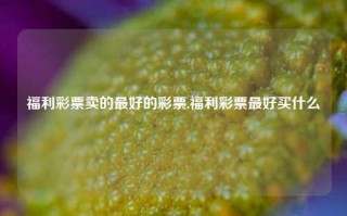 福利彩票卖的最好的彩票,福利彩票最好买什么