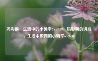 妈彩票，生活中的小确幸65.97.89，妈彩票的诱惑，生活中瞬间的小确幸65.97.89，妈彩票，生活中的瞬间小确幸 65.97.89的诱惑