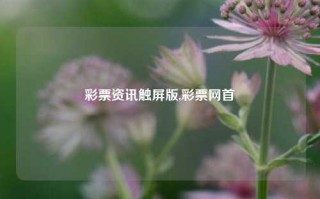 彩票资讯触屏版,彩票网首