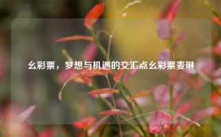 幺彩票，梦想与机遇的交汇点幺彩票麦琳