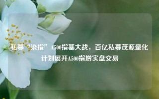 私募“染指”A500指基大战，百亿私募茂源量化计划展开A500指增实盘交易