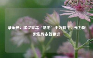 梁永安：建议青年“啃老”不为躺平，是为探索世界走得更远