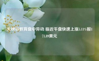 大峡谷教育盘中异动 临近午盘快速上涨5.11%报171.89美元