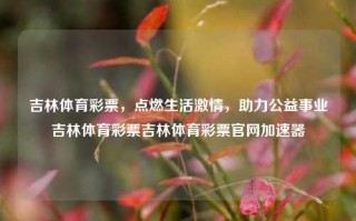 吉林体育彩票，点燃生活激情，助力公益事业吉林体育彩票吉林体育彩票官网加速器