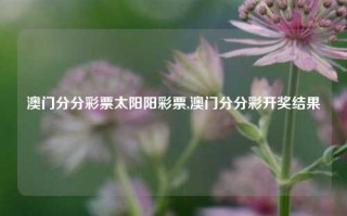 澳门分分彩票太阳阳彩票,澳门分分彩开奖结果