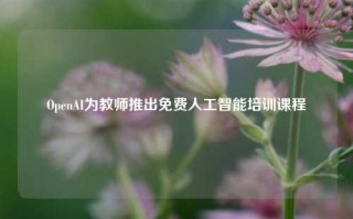 OpenAI为教师推出免费人工智能培训课程