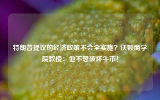 特朗普提议的经济政策不会全实施？沃顿商学院教授：他不想破坏牛市！