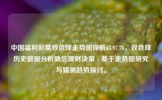 中国福利彩票双色球走势图探析65.97.78，双色球历史数据分析助您理财决策 - 基于走势图研究与猜测趋势探讨。，基于走势图分析双色球历史数据 协助实现彩票策略——洞察预测能力的发展应用