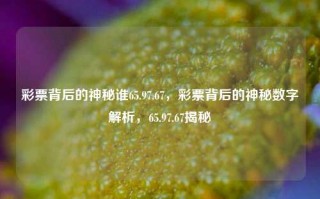 彩票背后的神秘谁65.97.67，彩票背后的神秘数字解析，65.97.67揭秘，揭秘彩票背后的神秘数字，65.97.67的深意解析