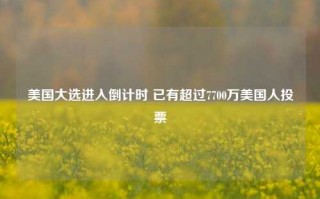 美国大选进入倒计时 已有超过7700万美国人投票