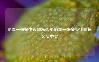 彩票一张多少钱啊怎么买,彩票一张多少钱啊怎么买中奖