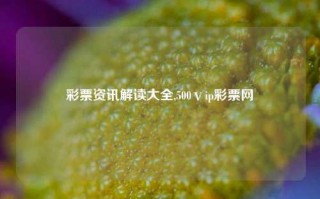 彩票资讯解读大全,500ⅴip彩票网