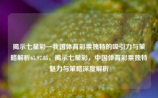 揭示七星彩—我国体育彩票独特的吸引力与策略解析65.97.85，揭示七星彩，中国体育彩票独特魅力与策略深度解析，建议，揭秘七星彩，中国体育彩票独特魅力与策略深度解析