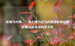 彩票与对赌，一场心理与运气的博弈彩票对赌彩票对赌违法吗李子柒