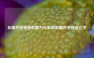 彩票开奖频道的魅力与影响彩票开奖频道立冬