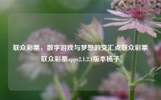 联众彩票，数字游戏与梦想的交汇点联众彩票联众彩票appv2.1.2.1版本杨子