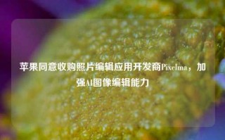 苹果同意收购照片编辑应用开发商Pixelma，加强AI图像编辑能力