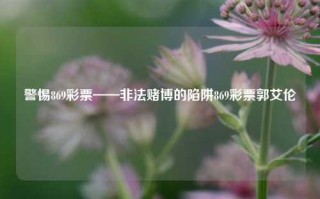 警惕869彩票——非法赌博的陷阱869彩票郭艾伦