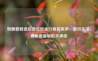 特朗普胜选后首位欧央行高官发声：密切关注，通胀或面临巨大冲击