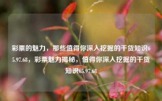 彩票的魅力，那些值得你深入挖掘的干货知识65.97.68，彩票魅力揭秘，值得你深入挖掘的干货知识65.97.68，彩票魅力深度揭秘，那些值得你探索的干货知识65.97.68