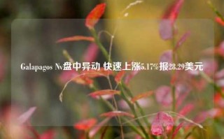 Galapagos Nv盘中异动 快速上涨5.17%报28.29美元