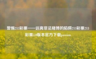 警惕213彩票——远离非法赌博的陷阱213彩票213彩票3.0版本官方下载passion