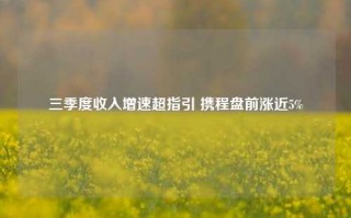 三季度收入增速超指引 携程盘前涨近5%