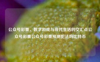 公众号彩票，数字游戏与现代生活的交汇点公众号彩票公众号彩票预测犯法吗比特币