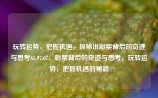 玩转运势，把握机遇，探秘出彩票背后的奇迹与思考65.97.67，彩票背后的奇迹与思考，玩转运势，把握机遇的秘籍，彩票背后的奇迹与思考，玩转运势，把握机遇的秘籍