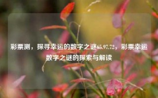 彩票测，探寻幸运的数字之谜65.97.72，彩票幸运数字之谜的探索与解读，彩票测，揭秘幸运数字组合65.97.72——彩票幸运之谜的解读与探索