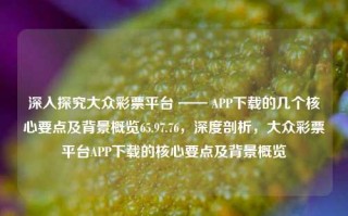 深入探究大众彩票平台 —— APP下载的几个核心要点及背景概览65.97.76，深度剖析，大众彩票平台APP下载的核心要点及背景概览，大众彩票平台APP下载的背后关键点和潜在风险探析