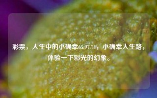 彩票，人生中的小确幸65.97.74，小确幸人生路，体验一下彩光的幻象。，彩票，人生路上的小确幸幻象