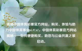 揭秘中国体育彩票官方网站，购买、体验与助力中国体育事业65.97.67，中国体育彩票官方网站揭秘——如何便捷购买，助您与公益共赢之旅启动。，揭秘中国体育彩票官方网站——便捷购买与公益共赢之旅启动指南