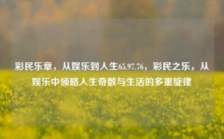 彩民乐章，从娱乐到人生65.97.76，彩民之乐，从娱乐中领略人生奇数与生活的多重旋律，彩民乐章，娱乐人生中的数字与旋律