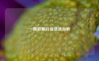 一周彩票行业资讯分析