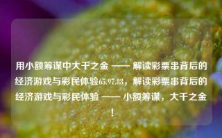 用小额筹谋中大千之金 —— 解读彩票串背后的经济游戏与彩民体验65.97.88，解读彩票串背后的经济游戏与彩民体验 —— 小额筹谋，大千之金！，小额筹谋，探索彩票经济与彩民体验之奥秘