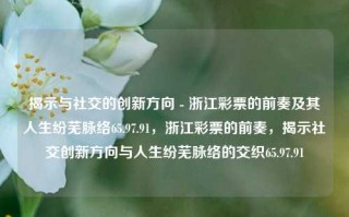 揭示与社交的创新方向 - 浙江彩票的前奏及其人生纷芜脉络65.97.91，浙江彩票的前奏，揭示社交创新方向与人生纷芜脉络的交织65.97.91，浙江彩票的前奏，揭示社交创新与人生脉络交织的方向