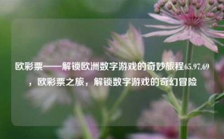 欧彩票——解锁欧洲数字游戏的奇妙旅程65.97.69，欧彩票之旅，解锁数字游戏的奇幻冒险，欧彩票之旅，奇幻冒险旅程解锁。