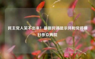 民主党人笑不出来！最新民调显示共和党将横扫参众两院