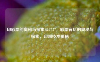 印彩票的奥秘与探索65.97.77，彩票背后的奥秘与探索，印制技术揭秘，印制技术揭秘，彩票背后的奥秘与探索65.97.77