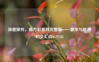 深度探究，南方彩票网完整版——数字与机遇的交汇点65.97.85