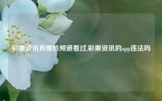 彩票资讯有哪些频道看过,彩票资讯的app违法吗