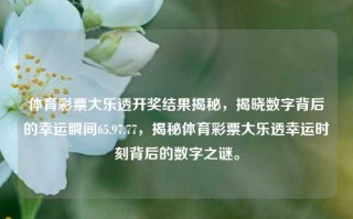 体育彩票大乐透开奖结果揭秘，揭晓数字背后的幸运瞬间65.97.77，揭秘体育彩票大乐透幸运时刻背后的数字之谜。，揭秘体育彩票大乐透开奖结果，数字背后的幸运瞬间65.97.77之谜