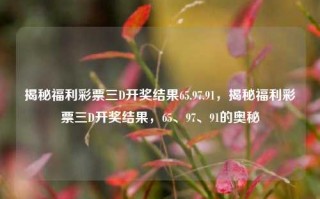 揭秘福利彩票三D开奖结果65.97.91，揭秘福利彩票三D开奖结果，65、97、91的奥秘，揭秘福利彩票三D开奖结果中的数字组合，65、97、91的奥秘