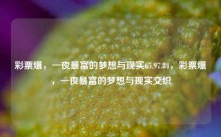 彩票爆，一夜暴富的梦想与现实65.97.84，彩票爆，一夜暴富的梦想与现实交织，彩票爆火背后的梦想与现实交织