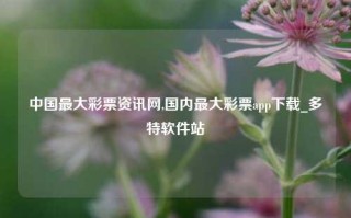 中国最大彩票资讯网,国内最大彩票app下载_多特软件站