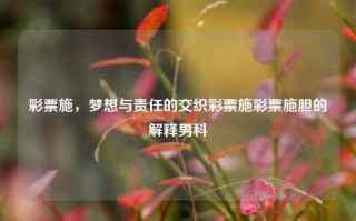 彩票施，梦想与责任的交织彩票施彩票施胆的解释男科